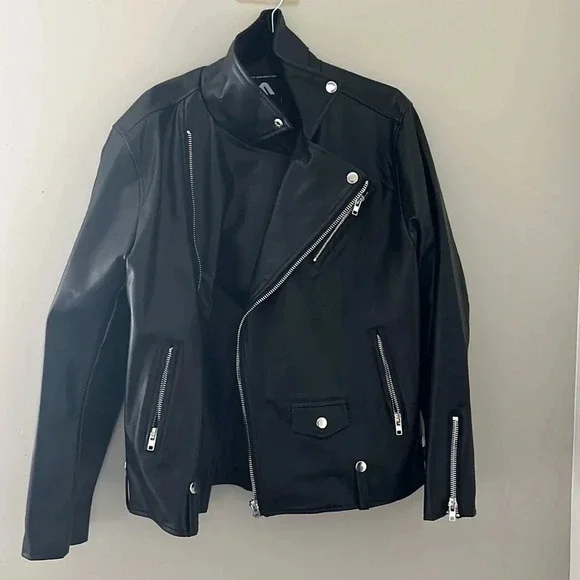 Black Faux Leather Biker Jacket | Bang Chan –  Stray Kids - Picture 5 of 7